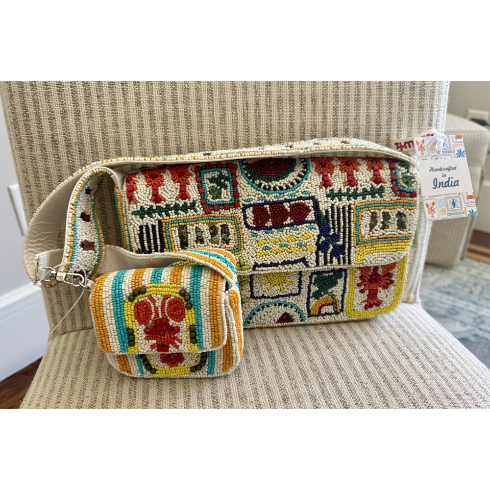 New Release Handcrafted In India Lobster Patch Mini Beaded Bag Viral TikTok 🦞